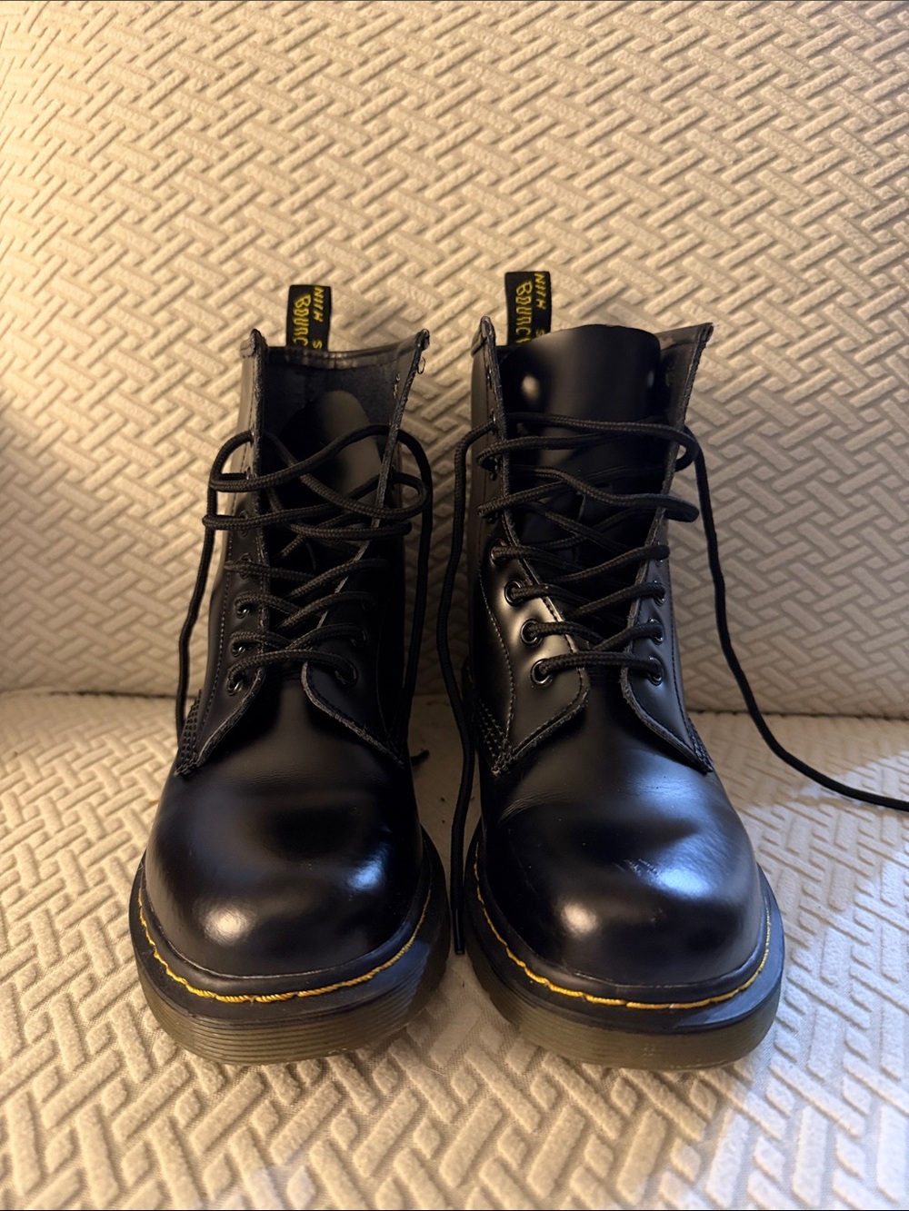 Black Lace-Up Combat Boots